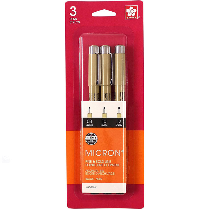 Pigma Micron Pens, Set of 3